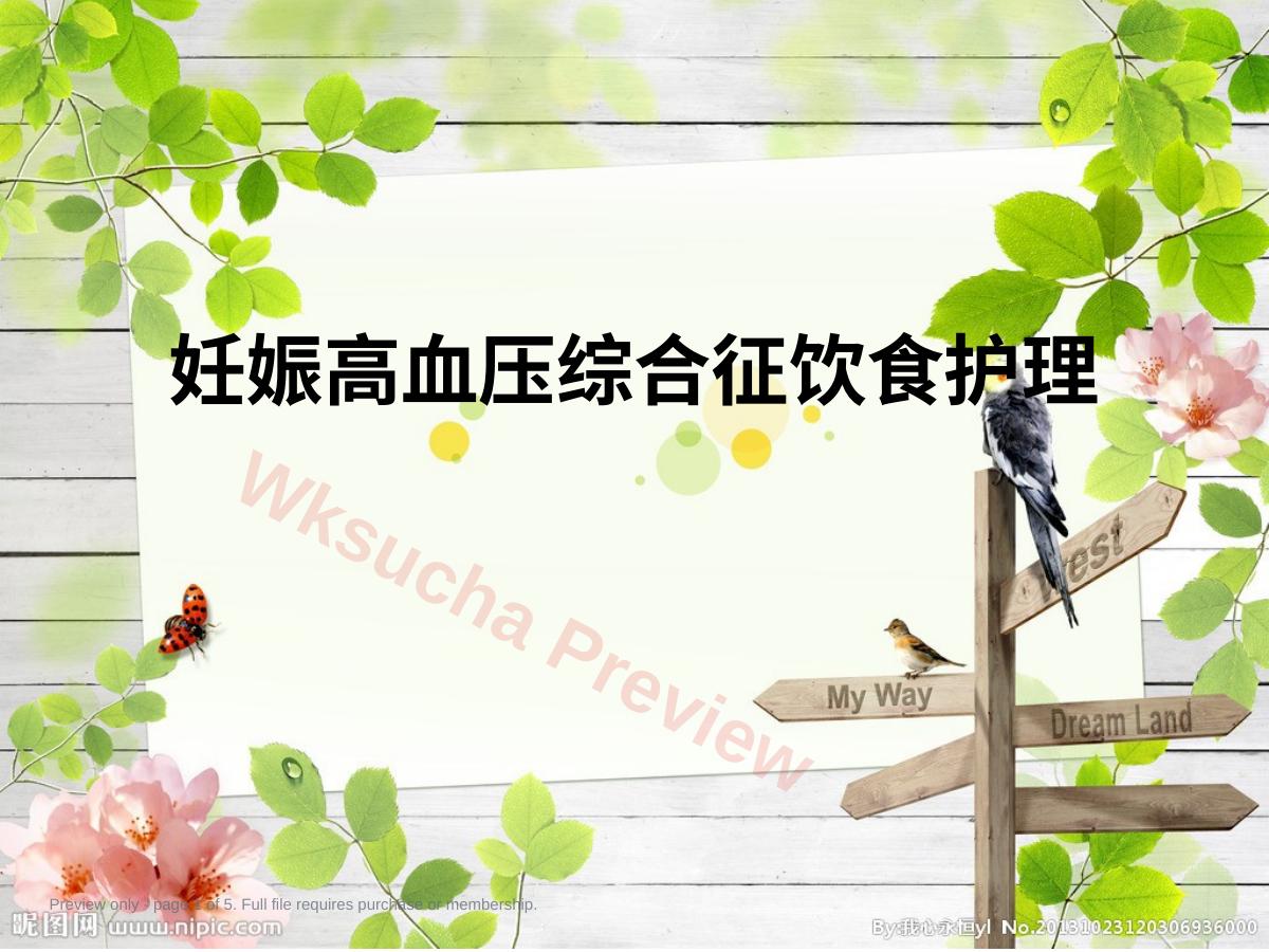 妊娠高血压综合征饮食护理