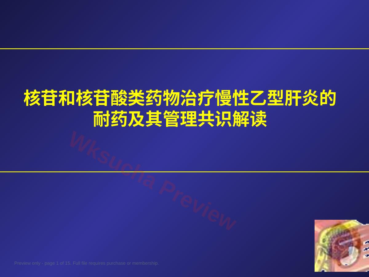 核苷和核苷酸类药物治疗慢性乙型肝炎的耐药及其管理共识解读