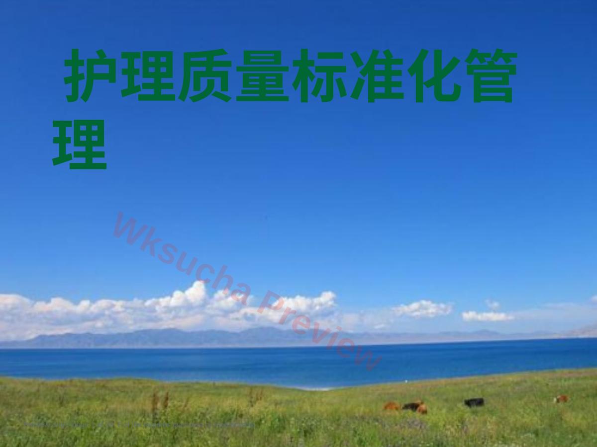 护理质量的标准化管理