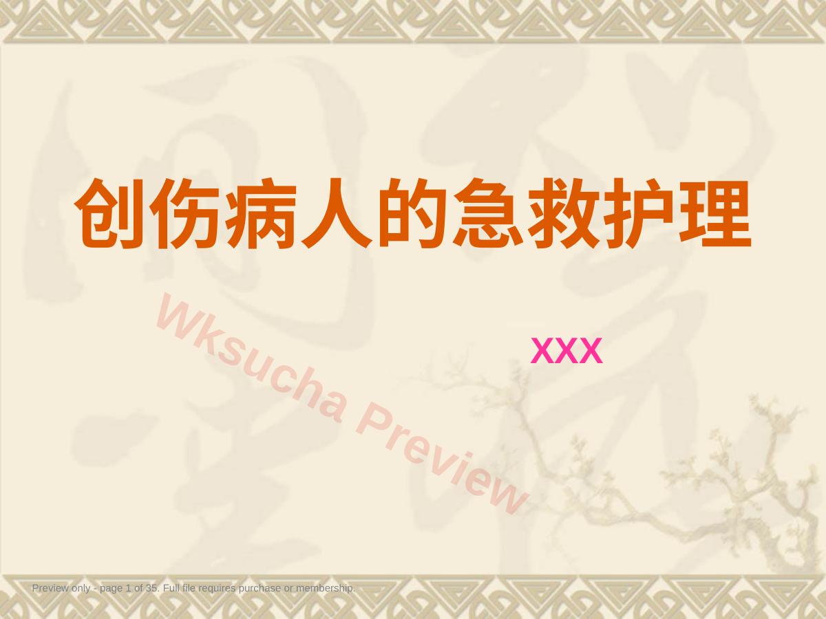创伤病人的急救护理