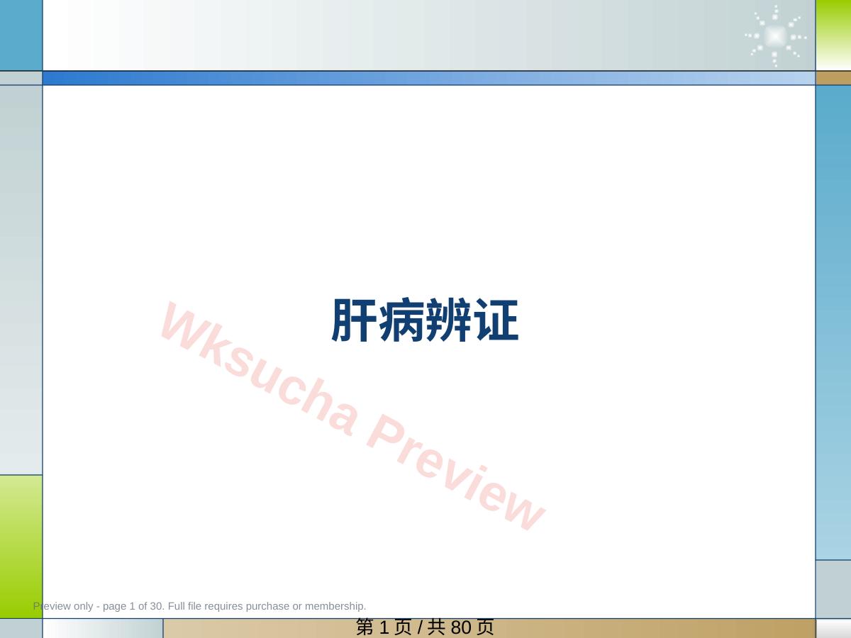 肝病辨证标准版PPT