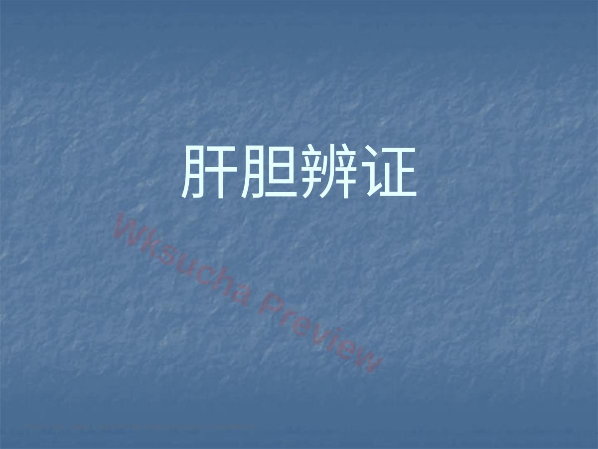 肝胆辨证PPT课件