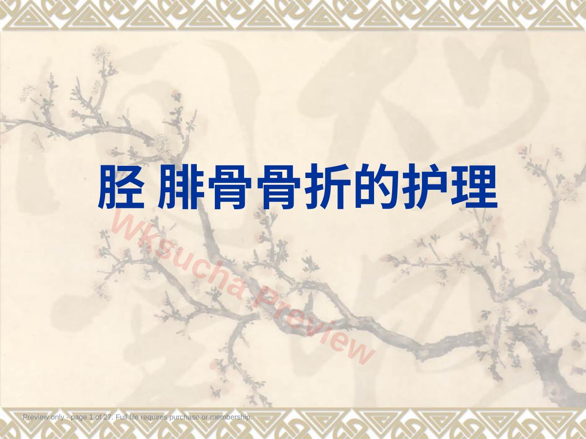 胫腓 骨骨折护理