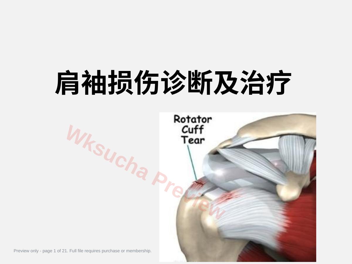肩袖损伤诊断与治疗